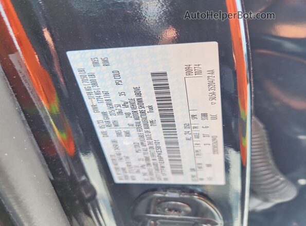1FTFW1E89PKE58101 2023 FORD F150 Black Vista de la etiqueta del VIN