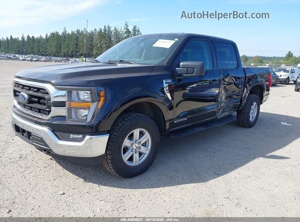 1FTFW1ED2PFB43372 2023 FORD F150 Black წინა მარცხენა ხედი სამი მეოთხედიდან