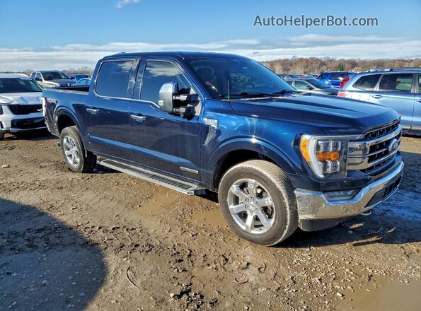 1FTFW1ED3NFA45285 2022 FORD F150 Blue Delantero derecho