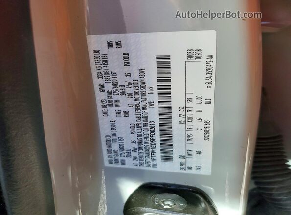 1FTFW1ED5PFD02613 2023 FORD F150 Gray VIN կոդի պիտակի տեսք