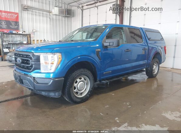 1FTFW1ED6MFB49462 2021 FORD F150 Blue Przód lewy