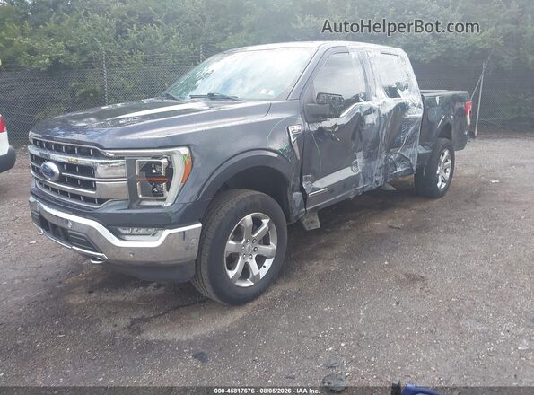 1FTFW1ED6MFB98564 2021 FORD F150 Синий Передняя левая четверть