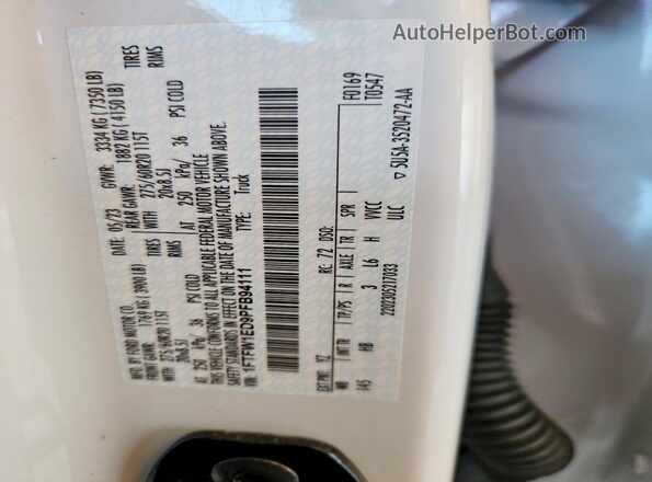1FTFW1ED9PFB94111 2023 FORD F150 White ძრავის განყოფილების ხედი