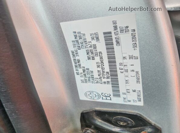 1FTFW1EF2GKE80729 2016 FORD F150 Silver Շարժիչի բաժամունքի տեսք