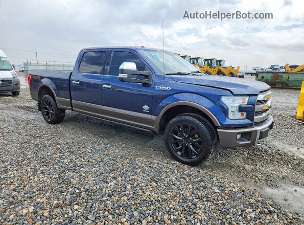 1FTFW1EG1GFB11295 2016 FORD F150 Синий Передняя правая четверть