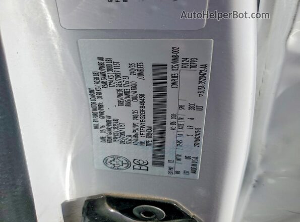 1FTFW1EG2GFB46458 2016 FORD F150 White VIN კოდის სტიკერის ხედი