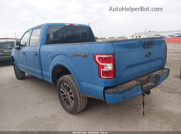 1FTFW1EG3JFD43338 2018 FORD F150 Blue Trasero izquierdo