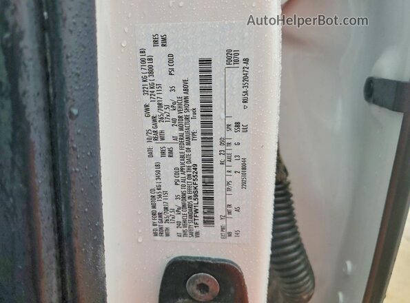 1FTFW1L59SKF55249 2025 FORD F150 White Widok komory silnika