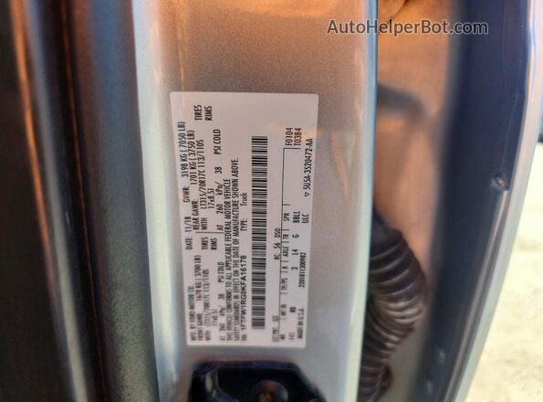 1FTFW1RG0KFA16178 2019 FORD F150 Silver Widok naklejki z numerem VIN