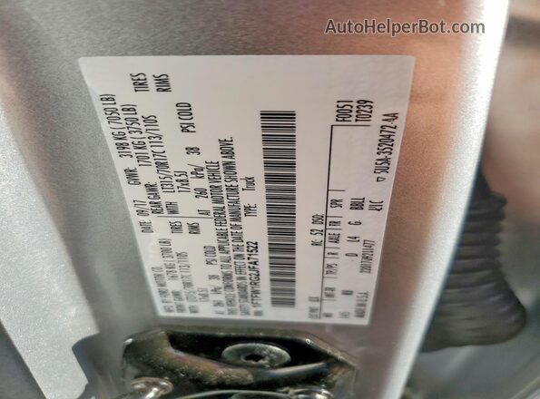 1FTFW1RG2JFA71522 2018 FORD F150 Silver Vista de la etiqueta del VIN