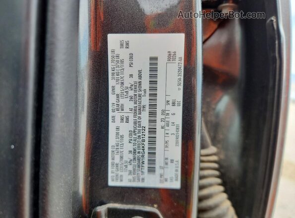 1FTFW1RG4KFB12122 2019 FORD F150 Gray Vista de la etiqueta del VIN