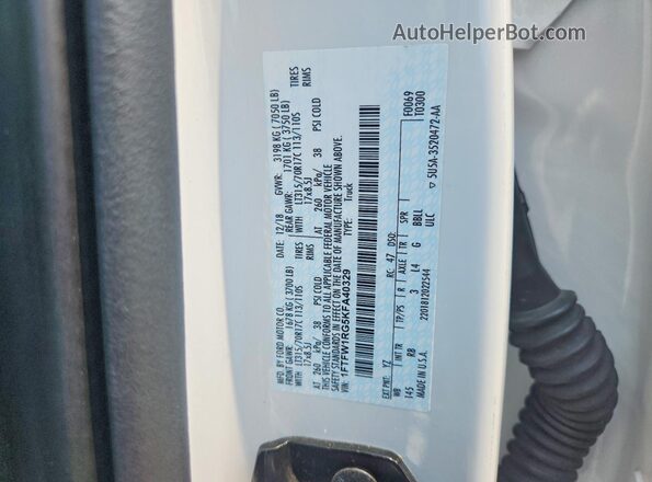 1FTFW1RG5KFA40329 2019 FORD F150 White Widok komory silnika
