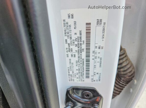 1FTFW1RG6KFB99635 2019 FORD F150 Белый Вид подкапотного пространства