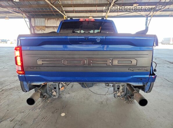1FTFW1RG6NFB01613 2022 FORD F150 Blue Widok z tyłu