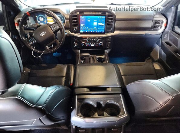 1FTFW1RG6NFB01613 2022 FORD F150 Blue Widok deski rozdzielczej