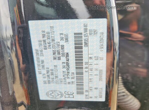 1FTFW1RG8RFA07884 2024 FORD F150 Black Vista de la etiqueta del VIN