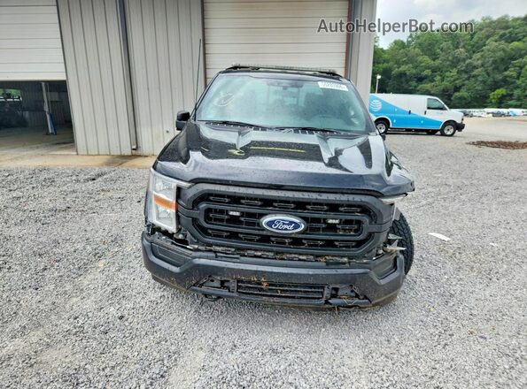 1FTFW1T55NKE98147 2022 FORD F150 Black Front view