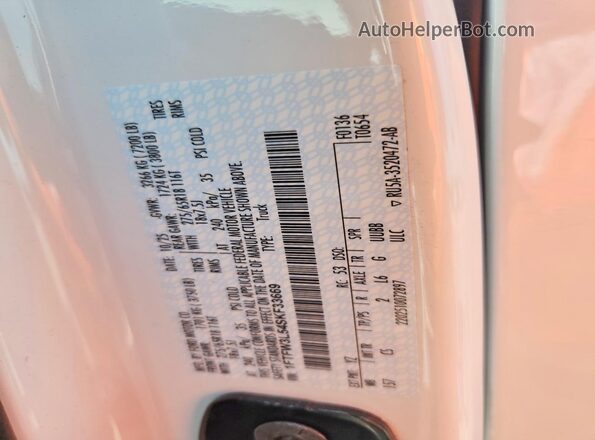 1FTFW3L54SKF33669 2025 FORD F150 White ძრავის განყოფილების ხედი