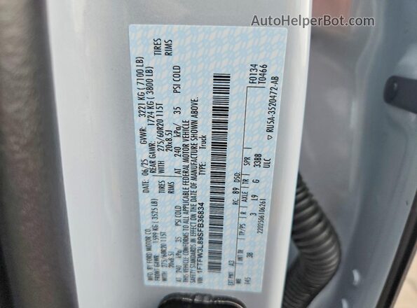 1FTFW3L89SFB36834 2025 FORD F150 Серебряный Вид подкапотного пространства