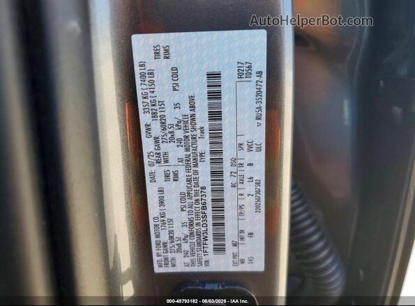 1FTFW3LD3SFB67378 2025 FORD F150 Gray Engine compartment view