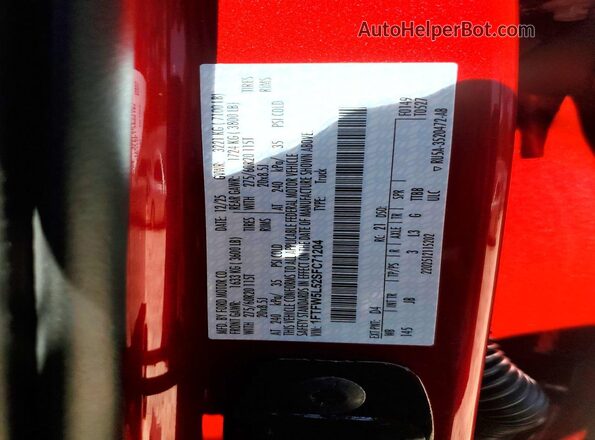 1FTFW5L52SFC71204 2025 FORD F150 Red Widok komory silnika