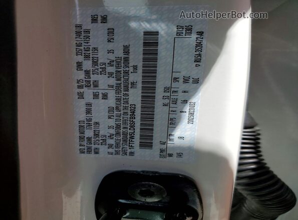 1FTFW5LD8SFB94023 2025 FORD F150 White ძრავის განყოფილების ხედი