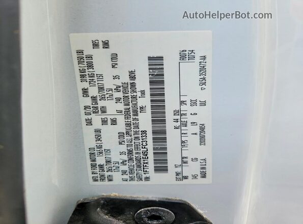 1FTFX1E45LFC31338 2020 FORD F150 White Widok komory silnika