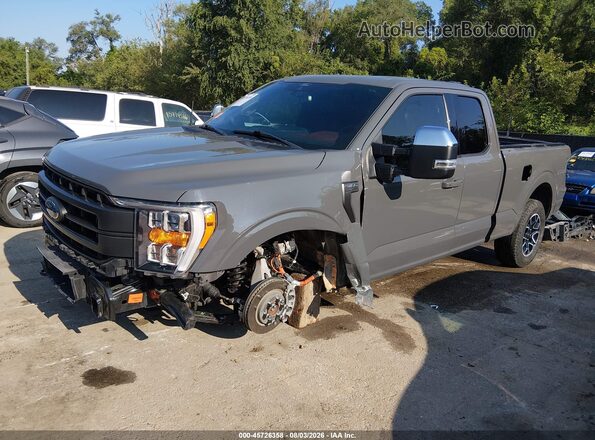 1FTFX1E89MKD62428 2021 FORD F150 Gray Առջևի ձախ երեք քառորդ տեսարան