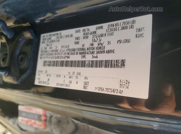 1FTFX1EF2GFD14796 2016 FORD F150 Gray Widok komory silnika