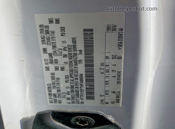 1FTFX1EF7HFA99594 2017 FORD F150 White Вид наклейки з VIN-кодом