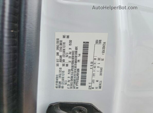 1FTFX1EG2JFB13206 2018 FORD F150 White Widok naklejki z numerem VIN