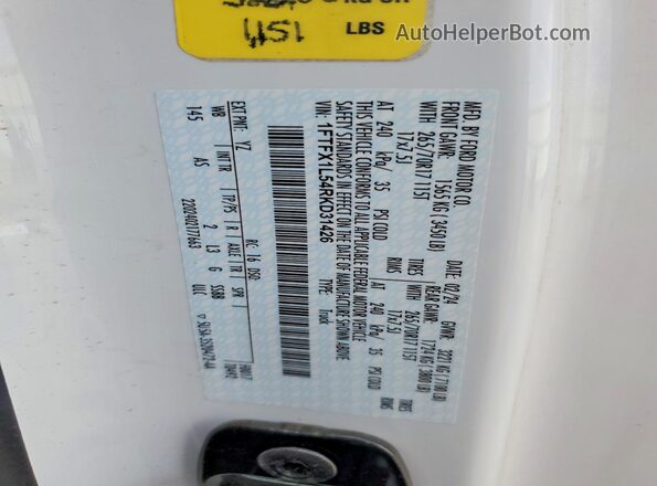 1FTFX1L54RKD31426 2024 FORD F150 White Вид підкапотного простору
