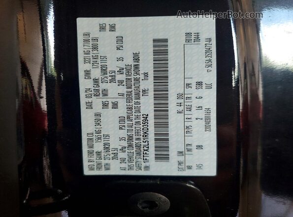 1FTFX2L51RKD35942 2024 FORD F150 Black VIN sticker view