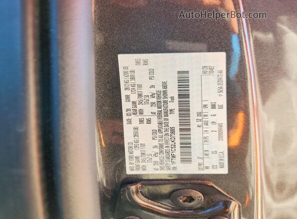 1FTMF1C52LKD73885 2020 FORD F150 Gray Vista del compartimento del motor
