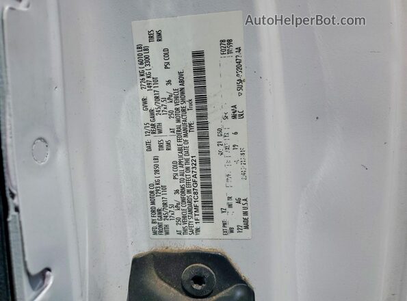 1FTMF1C87GFA73221 2016 FORD F150 White Widok komory silnika