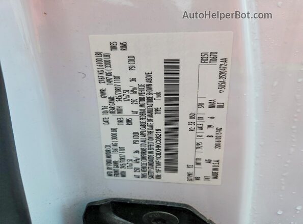 1FTMF1C8XHKC08216 2017 FORD F150 White ძრავის განყოფილების ხედი