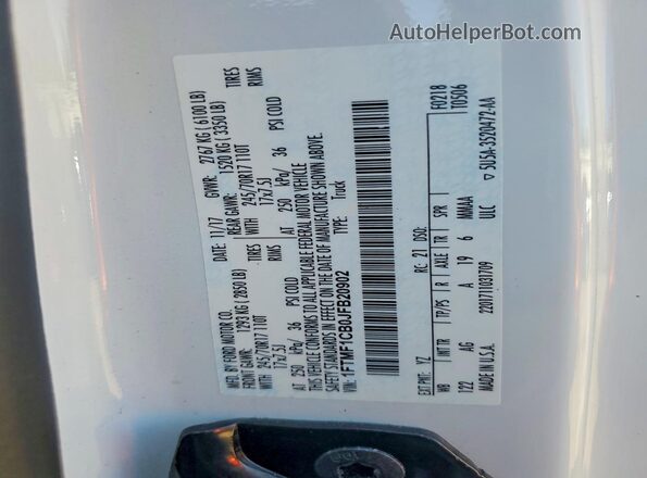 1FTMF1CB0JFB20902 2018 FORD F150 White Շարժիչի բաժամունքի տեսք