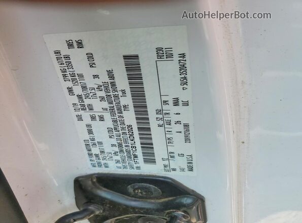 1FTMF1CB1LKD62026 2020 FORD F150 White Vista del compartimento del motor