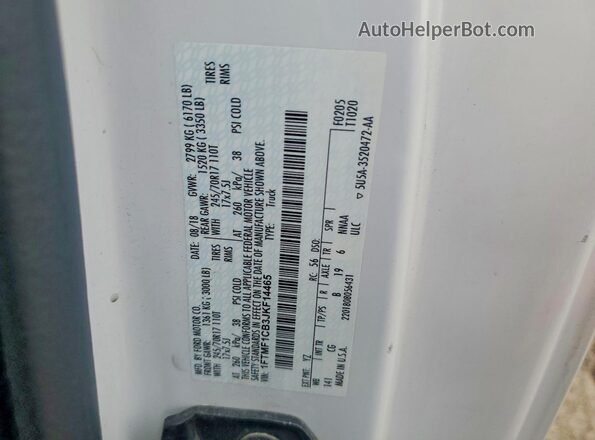 1FTMF1CB3JKF14465 2018 FORD F150 Белый Вид подкапотного пространства