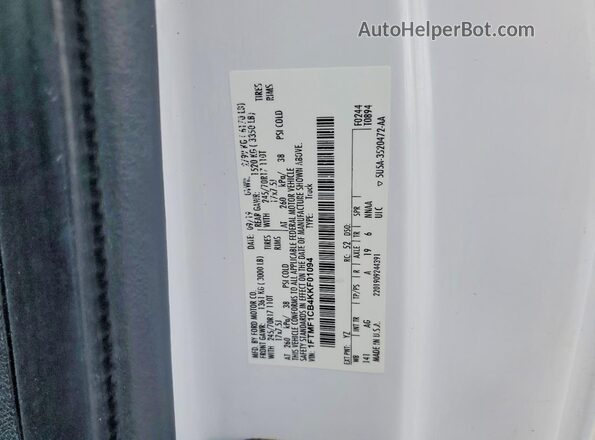 1FTMF1CB4KKF01094 2019 FORD F150 White Вид підкапотного простору
