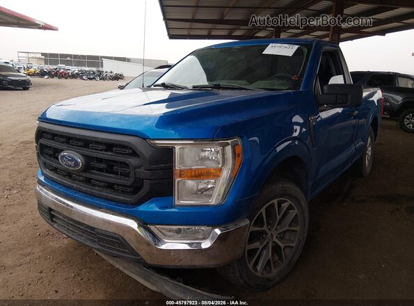 1FTMF1CB8MKD74031 2021 FORD F150 Blue წინა მარცხენა ხედი სამი მეოთხედიდან