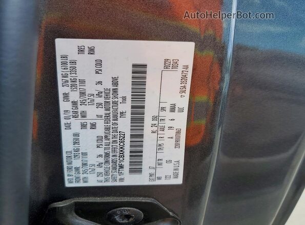 1FTMF1CBXKKC65227 2019 FORD F150 Gray ძრავის განყოფილების ხედი