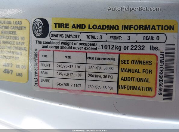 1FTMF1CF3GKD66698 2016 FORD F150 White ძრავის განყოფილების ხედი