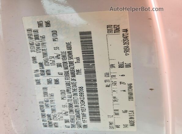 1FTMF1EF3GKD59568 2016 FORD F150 White Widok komory silnika