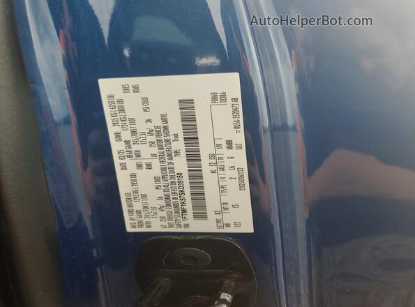 1FTMF1K57SKD35150 2025 FORD F150 Blue Vista del compartimento del motor