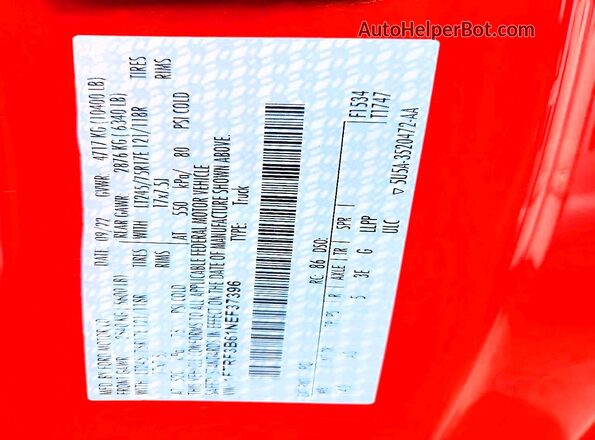 1FTRF3B61NEF37396 2022 FORD F350 Red Սալոնի հետևի տեսք