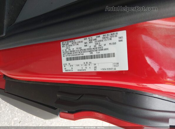 1FTYE1ZM3GKA97743 2016 FORD TRANSIT-150 Red Engine compartment view