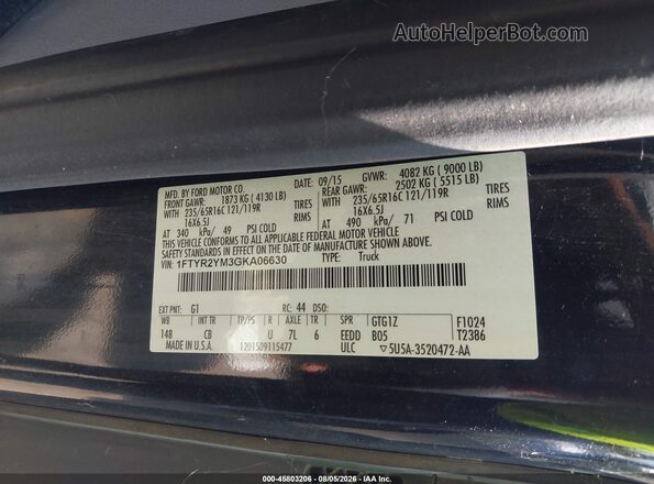 1FTYR2YM3GKA06630 2016 FORD TRANSIT-250 Black Widok komory silnika