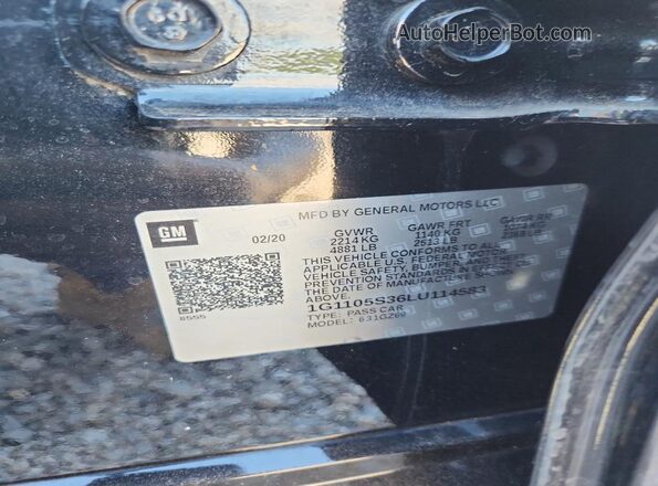 1G1105S36LU114583 2020 CHEVROLET IMPALA Black Vista del compartimento del motor