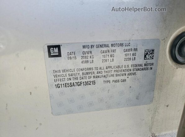 1G11E5SA7GF136215 2016 CHEVROLET MALIBU Beige ძრავის განყოფილების ხედი
